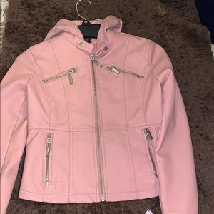 Soft pink slight leather jacket
